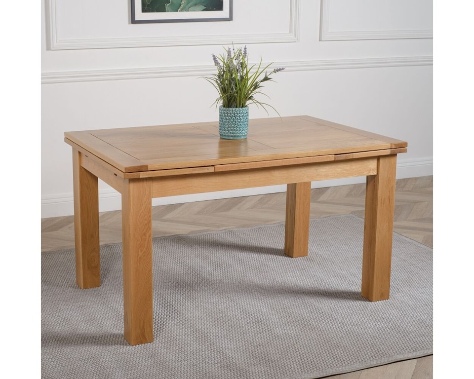 image 1 of Richmond 140-220cm Oak Extending Dining Table and 4 Lincoln Chairs | Brown | Brown