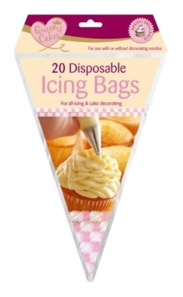 image 1 of 20 x Queen Of Cakes Disposable Piping Icing Bags For All Icing and Cake Decorating Use With Or Without Decorating Nozzles