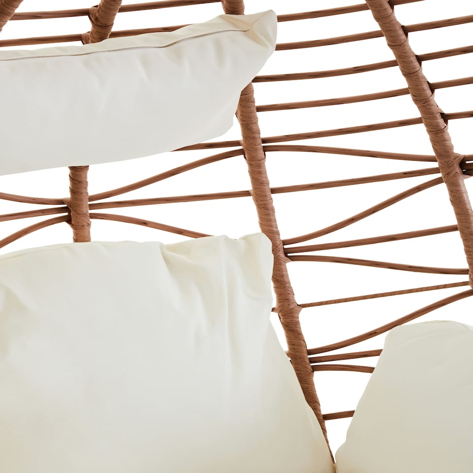 image 1 of Interiors by Premier Stable Natural Rattan Effect Hanging Chair, Stylish Lounge Chaiir, Versatile Garden Chair, Stable Lawn Chair