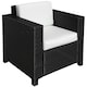 image 1 of Outsunny Garden Patio Rattan Wicker Furniture Single Cube Chair Sofa Outdoor Black