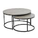 image 8 of Nest of 2 Grey Tables Round Stackable Side Unit Industrial Living Room Furniture