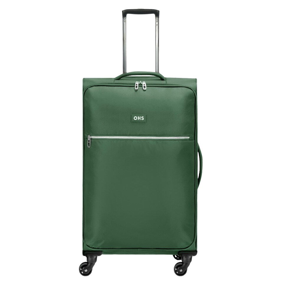 OHS 4 Wheel Large Lightweight Soft Shell Travel Luggage Suitcase