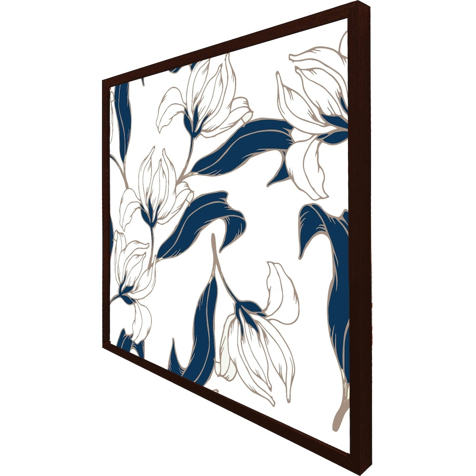 image 1 of White flowers (Picture Frame) Brown | Oak | M