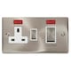 image 1 of SE HOME Satin / Brushed Chrome Cooker Control Ingot 45A With 13A Switched Plug Socket & 2 Neons White | Satin Chrome