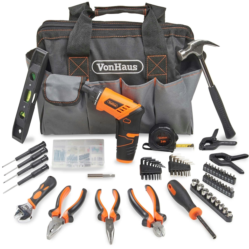 image 1 of VonHaus Cordless Hand Drill and Household 94 pcs Tool Kit