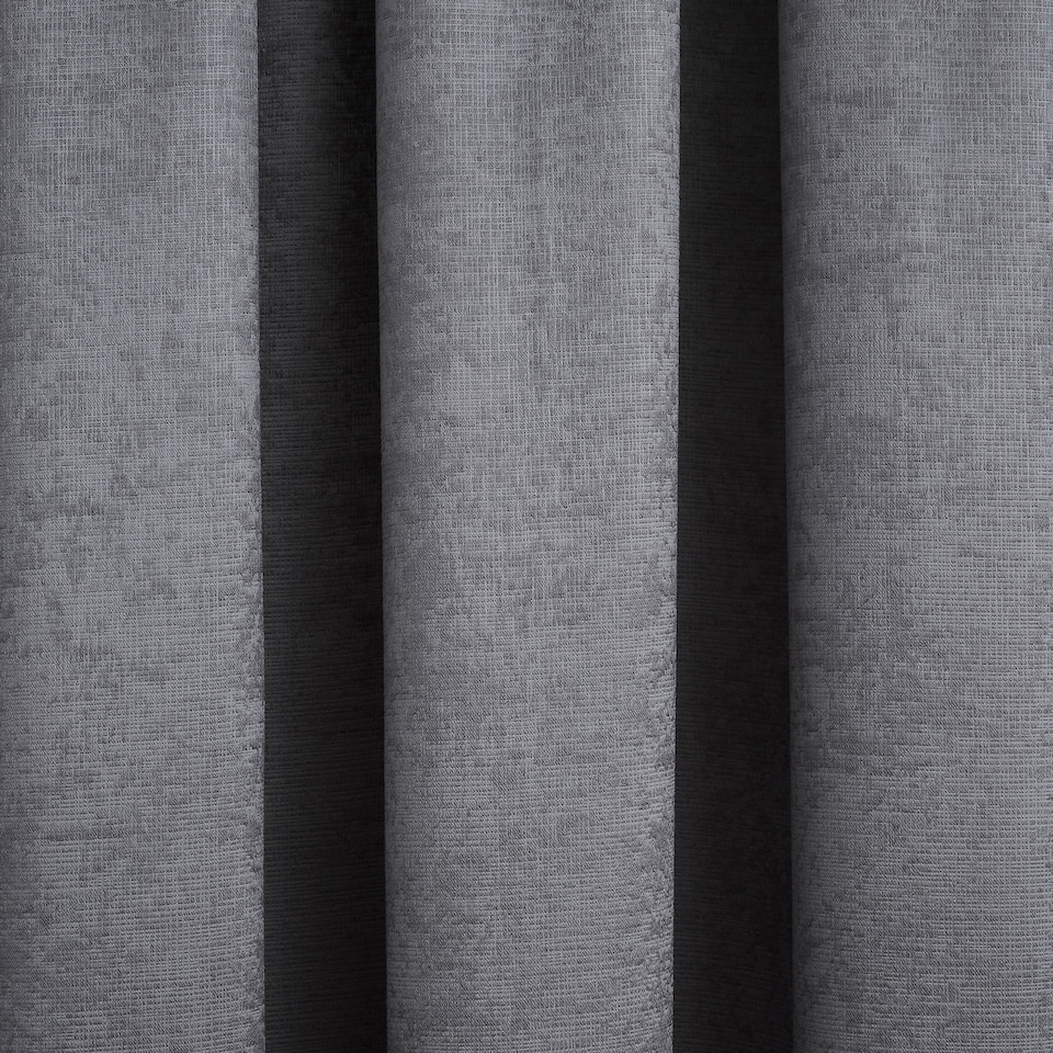 image 1 of Fusion Galaxy Pencil Pleat Curtains Charcoal