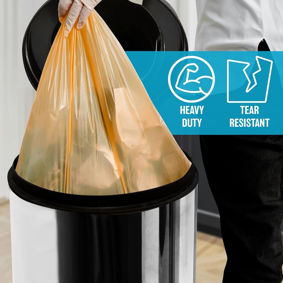 image 1 of Set Of 100 Swing Bin Liners Scented Tie Handles For Rubbish Heavy Duty