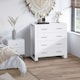 image 2 of HOMCOM Chest Of 4 Drawers Home Storage Clothes Cabinet Metal Handles Base White
