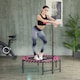 image 2 of SPORTNOW Fitness Trampoline with Adjustable Handle, LED Lights, Pink