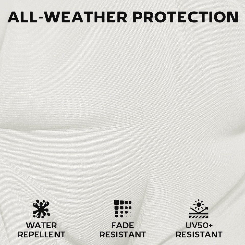 image 1 of Outsunny Seat Cushions with Machine Washable Cover | Cream | cream white | 46 x 42 x 7 cm