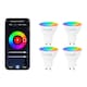 image 1 of ValueLights 4 Pack Light Bulb Dimmable GU10 White Plastic Spotlight LED SMART 5W Multicolour 6500K 400lm Light Bulb