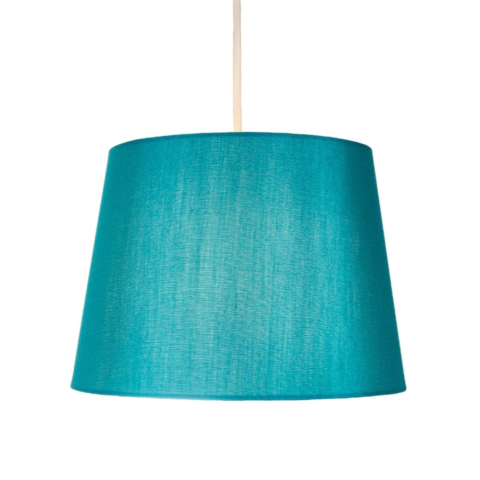 image 1 of Traditionally Designed Small 8" Drum Lamp Shade in Unique Teal Faux Silk Fabric | Blue | Teal | 1