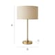 image 7 of ValueLights Maeve Cream Shade Brushed Gold Bobbin Bobble Table Lamp and Bulb