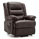 image 2 of Loxley Single Motor Electric Rise Recliner Bonded Leather Lift Chair (Brown)