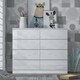 image 2 of FWStyle Stora 8 Drawer Wide 4+4 Chest Of Drawers - White Gloss Front