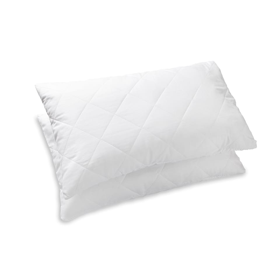 image 1 of Quilted Pillow Protectors 2PK Soft Touch Microfibre Protector Envelope Closing White