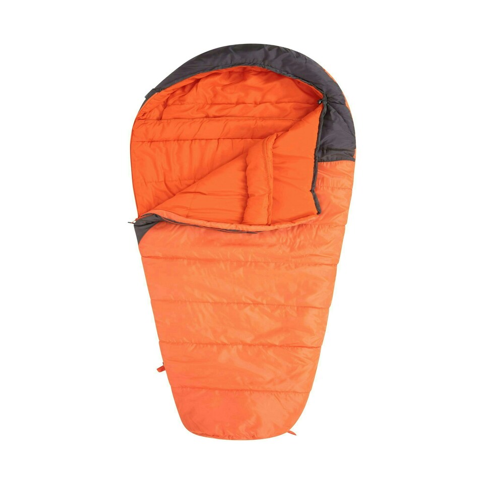 image 1 of Mountain Warehouse Summit Sleeping Bag Adult Mummy Camping Hiking Winter Warm Right Handed Zip - Long length (215cm) Orange