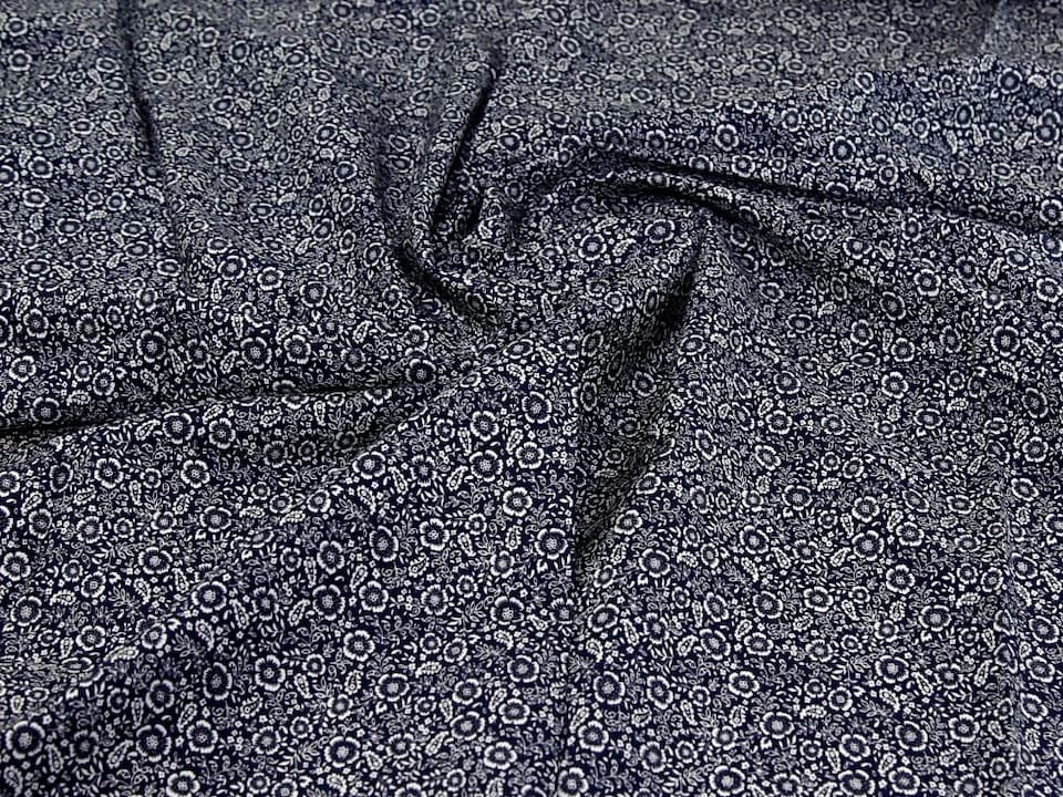 Navy 100% Cotton Poplin Fabric for Dressmaking, Quilting, 110cm / 43" Wide - per metre