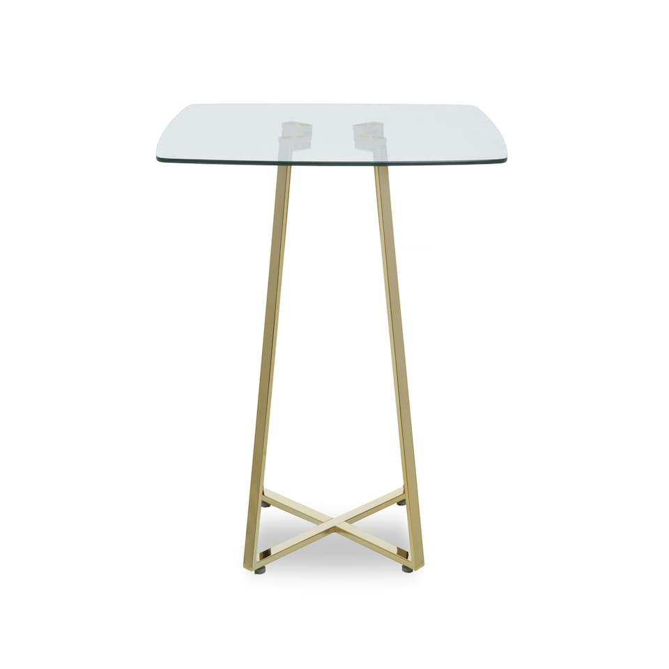 image 1 of Metropolitan Square Gold Finish Dining Table Gold