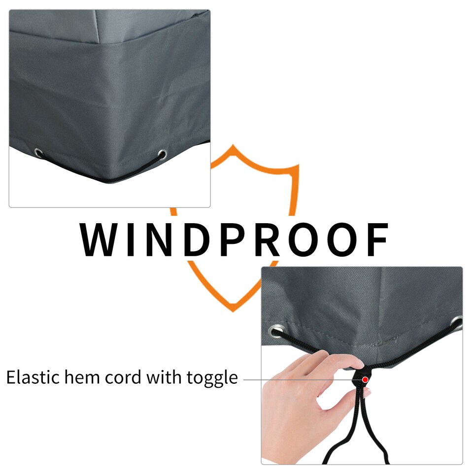 image 1 of Outsunny 200x86x82cm Patio Furniture Cover for Chairs Water Resistant Protection | Grey | Dark grey, Light grey | 200cmx86cmx82cm