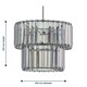 image 8 of First Choice Lighting Set of 2 Clint Smoked Acrylic Crystal Two Tier Easy Fit Pendant Shades Clear | Chrome