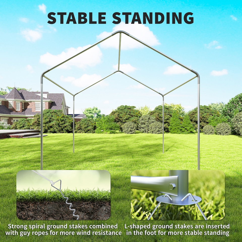 image 1 of Outsunny 3 x 3 m Party Tent, Outdoor Canopy Tent with Sidewalls, Beige | Cream | Beige | 295 x 300 x 278 cm