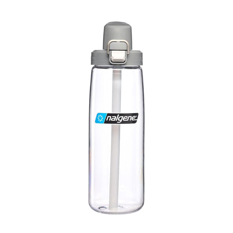 image 1 of Nalgene Fresh Flow 700ml Straw Water Bottle - Clear - Gray Cap