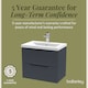 image 6 of Balterley Fluted Front Wall Hung 2-Drawer Bathroom Vanity Unit with 1 Tap Hole Basin, Handles | Grey | Soft Black