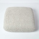 image 3 of Homescapes Natural Square Cotton Knitted Pouffe Floor Cushion | Cream | 70 x 20 cm