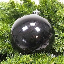 Black Shiny Shatterproof Christmas Bauble 15cm