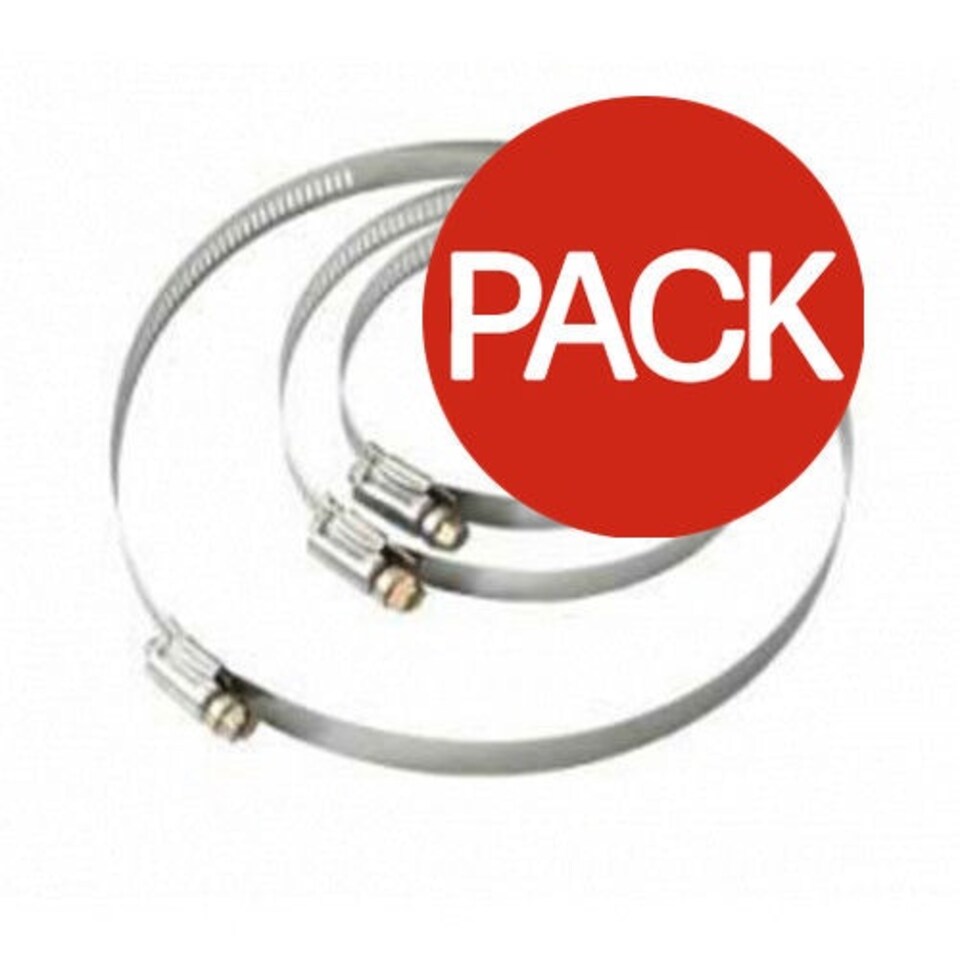 image 1 of Manrose Metal Worm Drive Hose Clamp (Pack of 2) - Silver - One Size