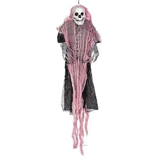 Pink Girl Skeleton Settler Halloween Hanging Decoration 40cm
