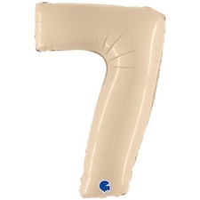 Satin Cream Number 7 Helium Foil Giant Balloon 102cm / 40 in