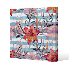 Bouquet of watercolor tiger lilies (Canvas Print) / 46 x 46 x 4cm | Multi