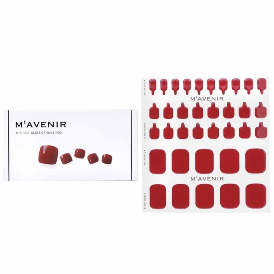 image 1 of Nail Sticker (red) - # Glass Of Wine Pedi - 36pcs N/A