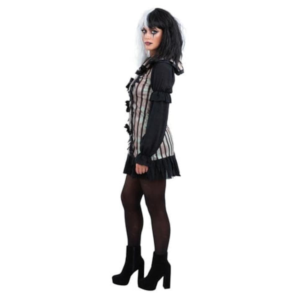 image 1 of Dark Vintage Clown Fancy Dress Costume Ladies Small - UK 8-10