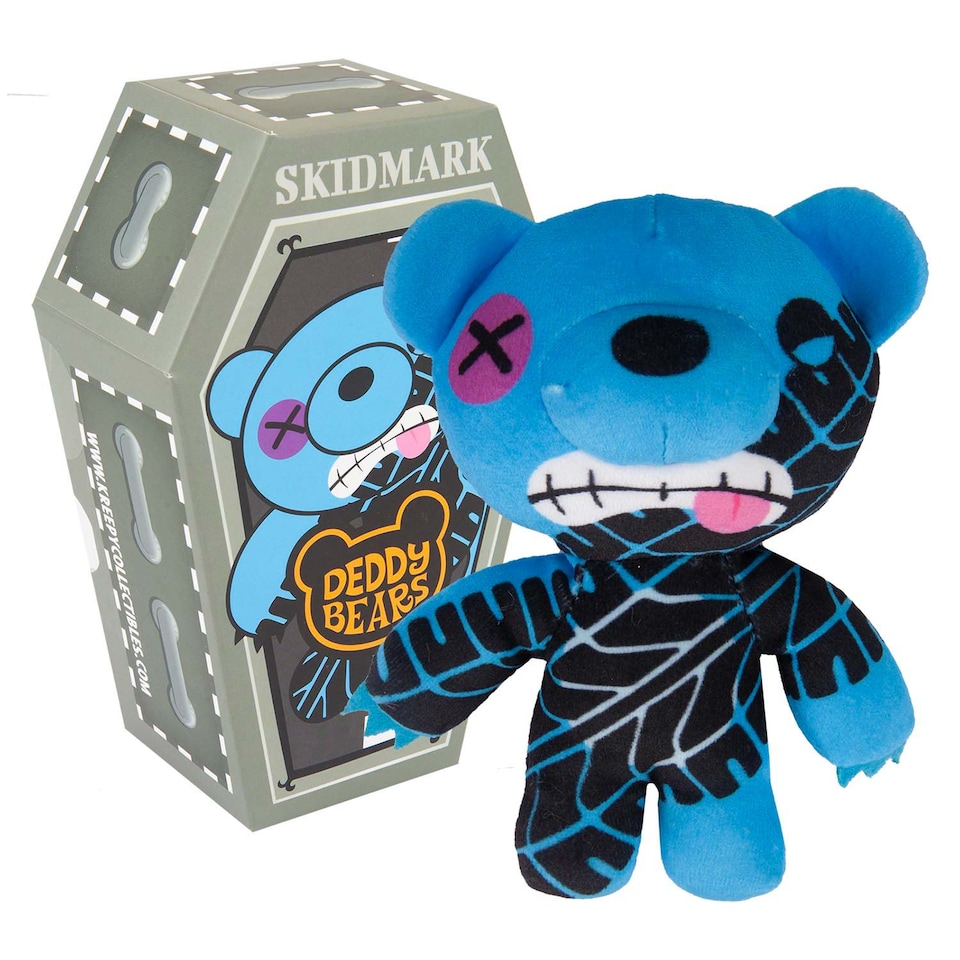 image 1 of vfm-estore Deddy Bears Skidmark Soft Toy 14cm x 15cm x 8cm - Blue Plush