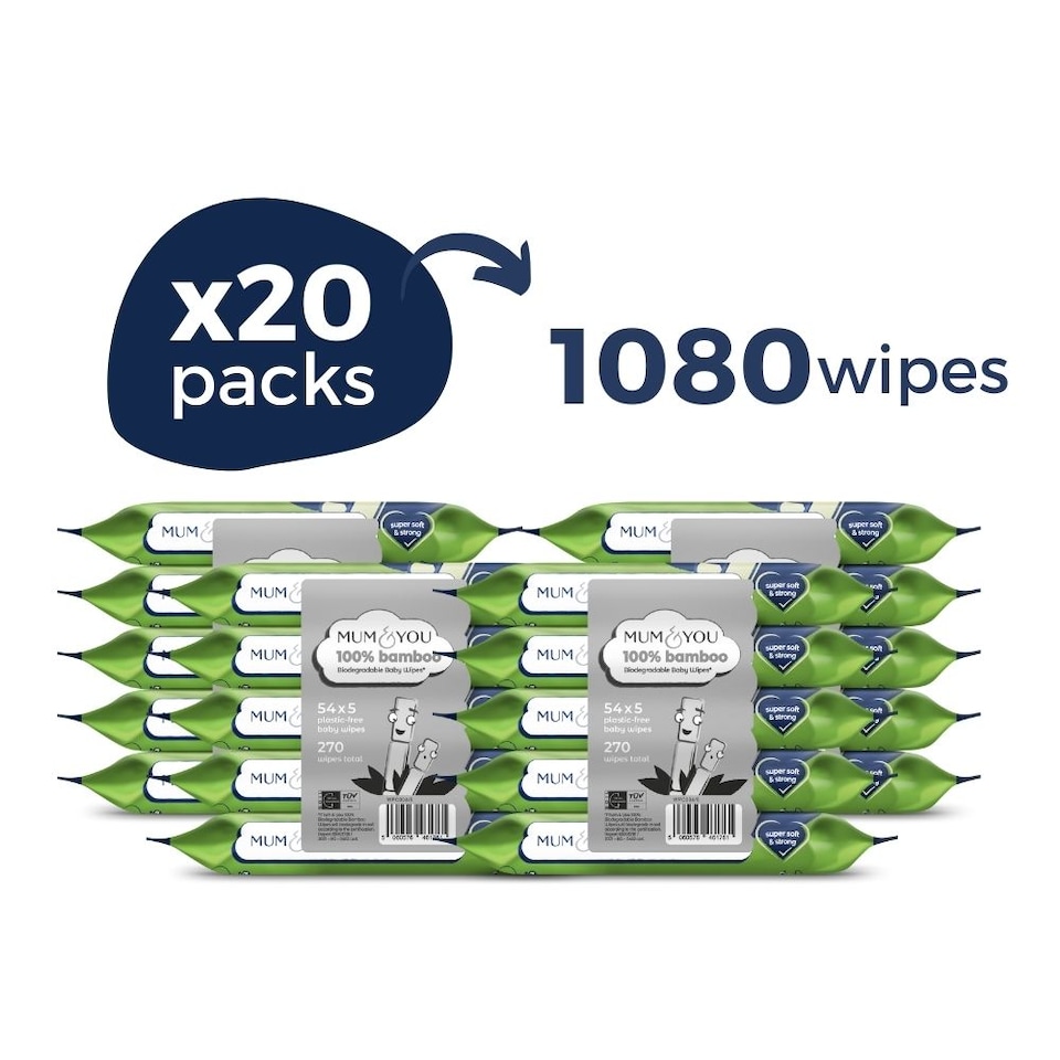 Bamboo Wipes 20 Pack