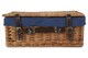 image 3 of 46cm Double Steamed Wicker Picnic Basket with Lining | Blue | Blue | One Size