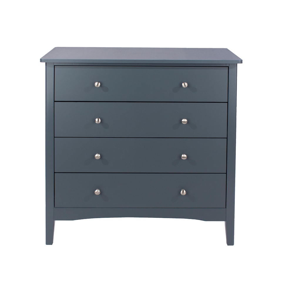 image 1 of Como 4 Drawer Chest of Drawers - Shaker Style Bedroom Storage Cabinet with Compact Design | Blue | Blue | 1