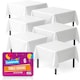 image 1 of 6pk White Tablecloths 121×121cm – Disposable Plastic Party Covers with Heavy Duty Spill Protection for Weddings, Buffets & Events