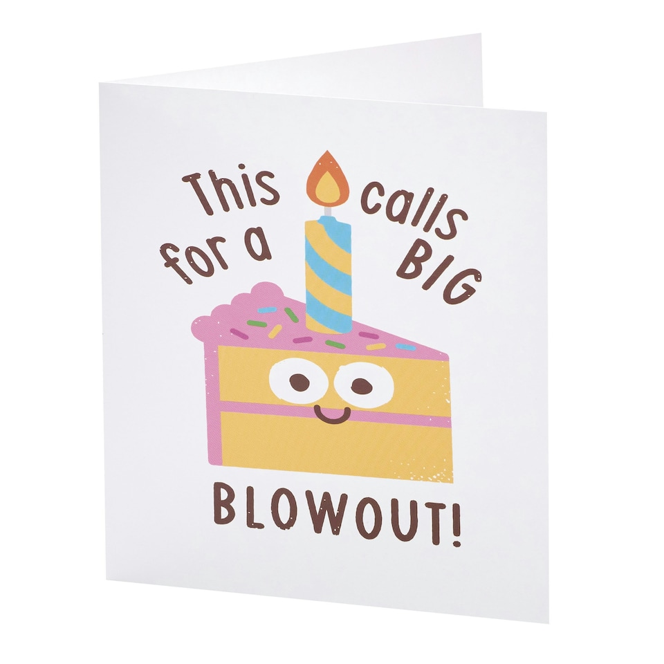 image 1 of Humour Birthday Card - Big Candle On Piece Of Cake With Type
