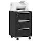 image 1 of HOMCOM 3-Drawer Lockable Filing Cabinet, File Cabinet on Wheels, Mobile Office Storage Drawers for Home Office, Bedroom and Living Room, Black | Black | Black