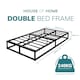 image 2 of Double Bed Frame Extra Strong Platform Metal Frame Bedroom Easy Build
