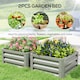 image 4 of Outsunny Set of 2 Raised Garden Bed Galvanised Planter Box, Light Grey | Grey | Light Grey
