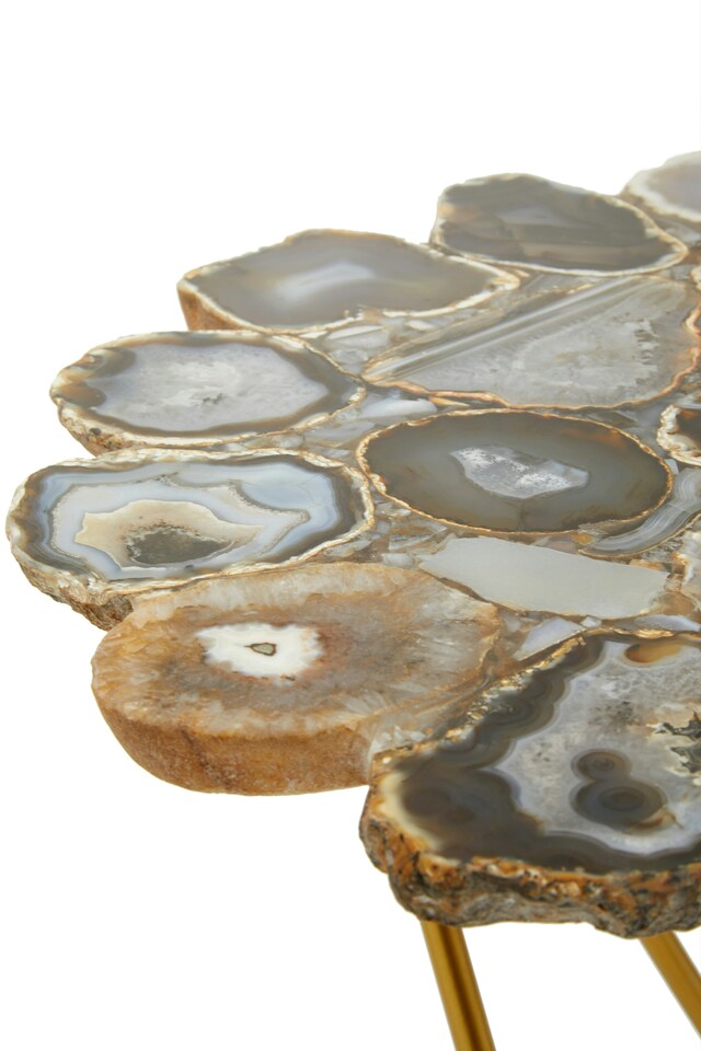 image 1 of Jaipur Side Table with Agate Top | Gold