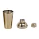 image 1 of Gold Metal Barware Set Cocktail Shaker Ice Bucket Wine Cooler Tongs Double Wall | Gold | Cocktail Shaker Set