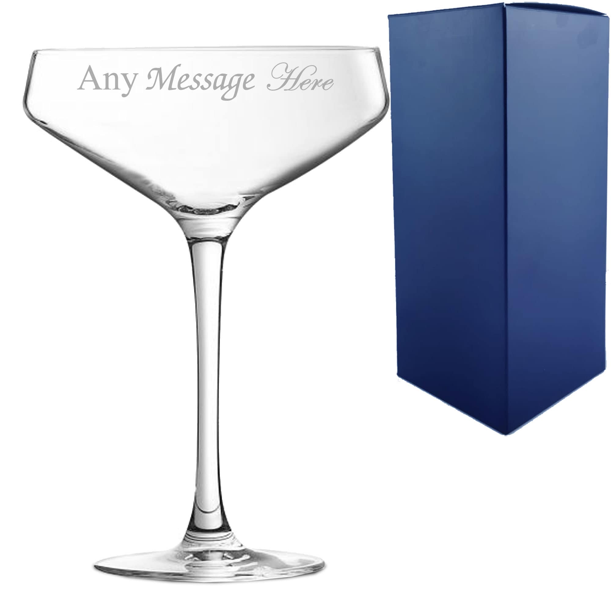 Uniqueful Personalised Cabernet Champagne Saucer Any Name Message in Clear