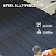 image 4 of Outsunny Garden Table for 6 Person with Slat Top, Steel Frame, Black Black | 150L x 80W x 74Hcm