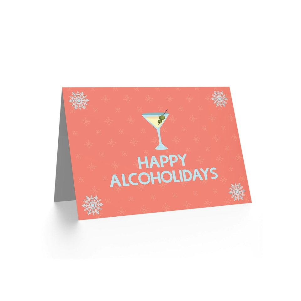 image 1 of Xmas Merry Holidays Cocktail Pun Present Christmas Card